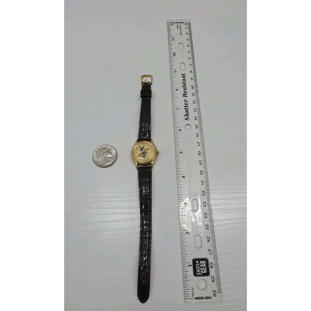 Vintage Disney Lorus Minnie Mouse Women's Watch Leather Band New Battery W268